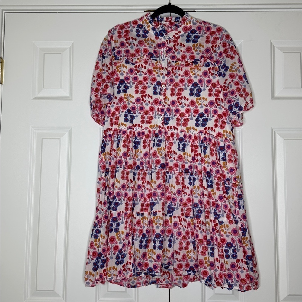 Tuckernuck Ro’s Garden Printed Floral Cotton Mini Ruffle Dress SzL